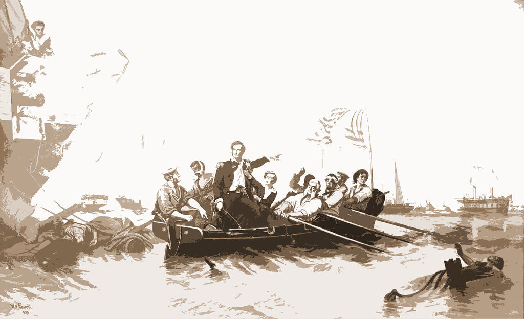 Detail of Perry's Victory, Lake Erie by Anonymous