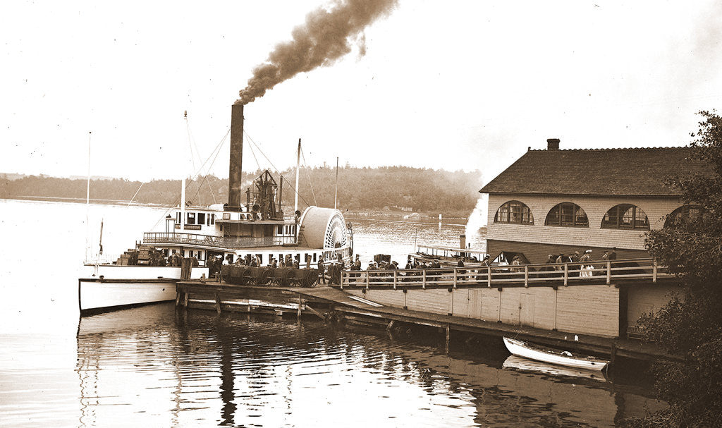 Detail of Steamer Mt. Washington at dock, Weirs by Anonymous