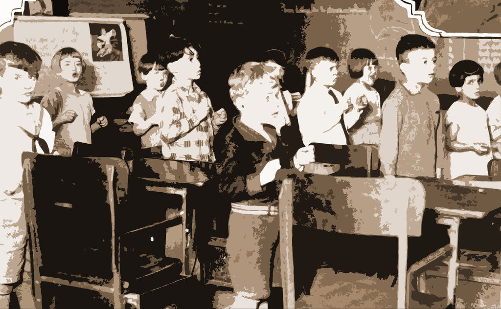 Detail of Children in speech class, Classrooms by Anonymous