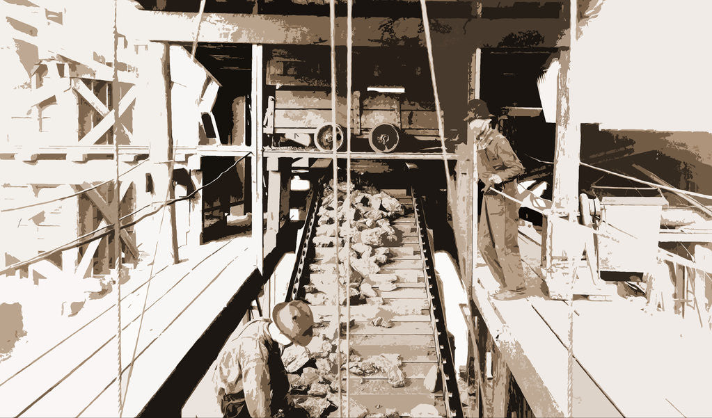 Detail of All coal picked clean of laminated coal, Ore industry by Anonymous