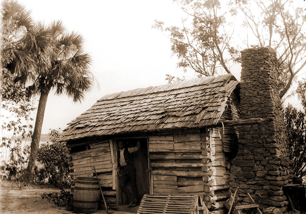 Detail of Old cabin at Turkey Creek, Log cabins by Anonymous