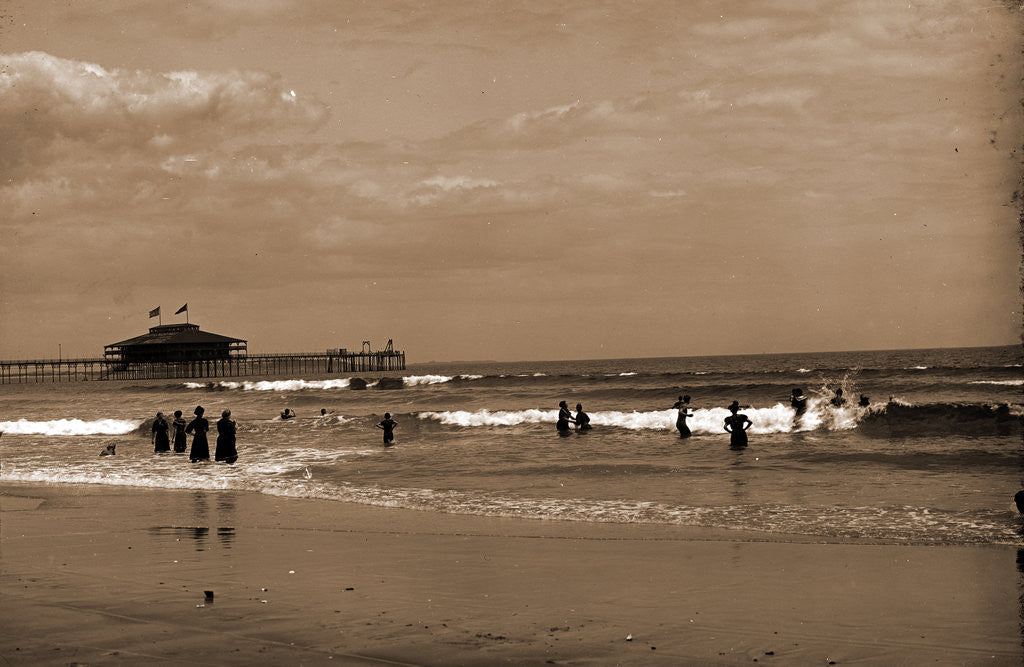 Detail of In the surf at Old Orchard, Maine by Anonymous