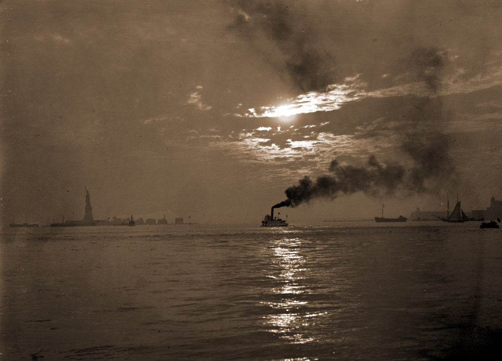 Detail of Sunset from the Battery, New York by Anonymous