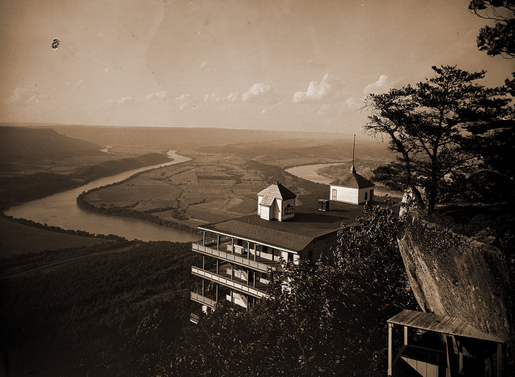 Detail of Point Hotel and the battlefield, Lookout Mountain by Anonymous