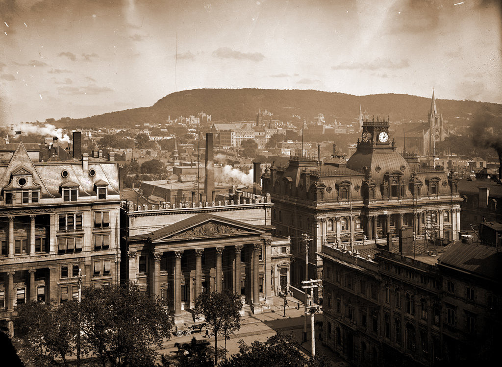 Detail of Montreal from the Church of Notre Dame, Plazas by Anonymous