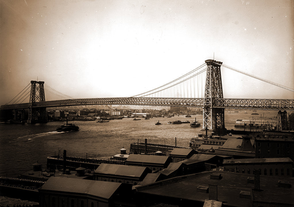 Detail of New York and Williamsburg Bridge, Bridges by Anonymous