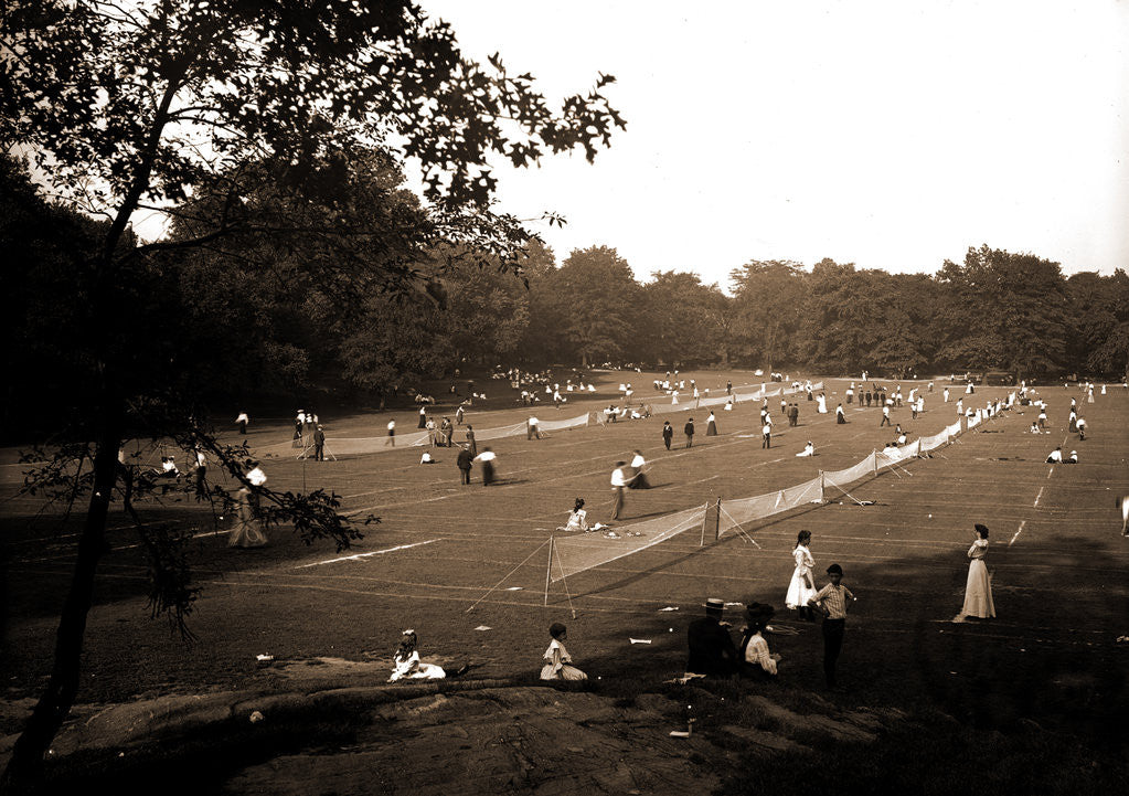 Detail of The Tennis courts, Central Park by Anonymous