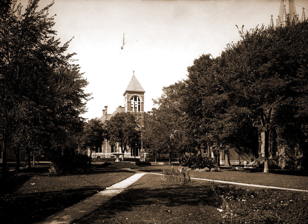 Detail of Court House and park, Plattsburgh by Anonymous