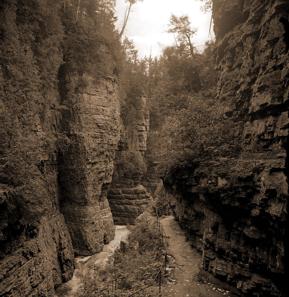 Detail of Column Rocks from below, Ausable Chasm by Anonymous