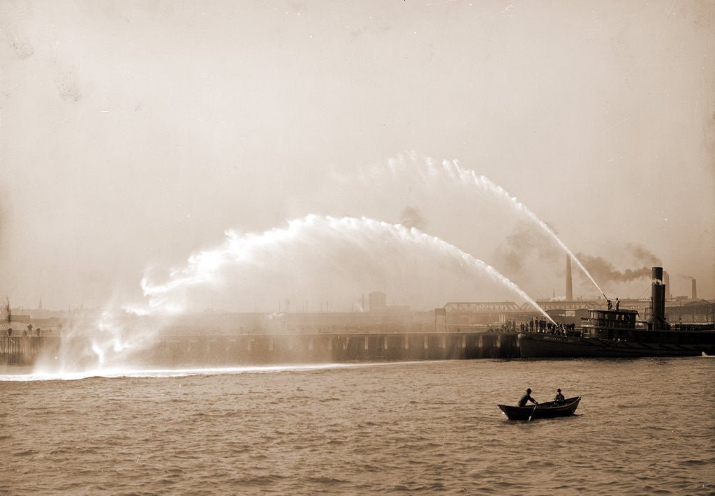Detail of Fireboat 44 in action, Boston by Anonymous