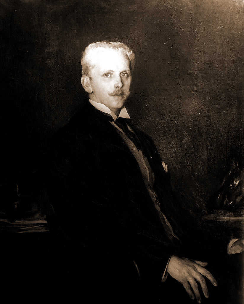Detail of Edward Robinson, half-length portrait, Tarbell, Edmund Charles, 1862-1938 by Edward Robinson