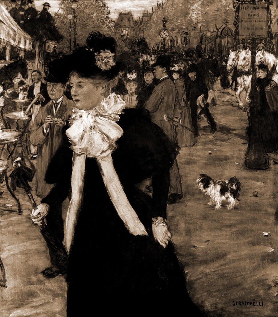 Detail of Boulevard des Italians, Paris by Jean Francois Raffaelli