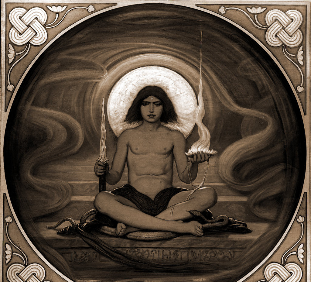 Detail of The keeper of the threshold by Elihu Vedder