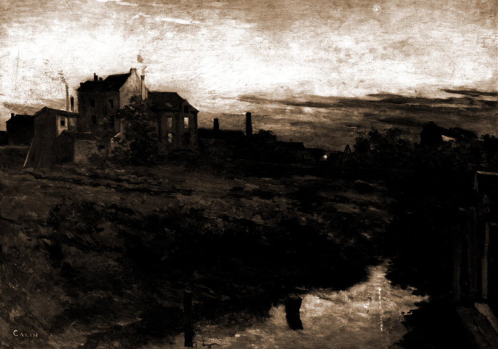 Detail of A suburb of Antwerp by Jean Charles Cazin