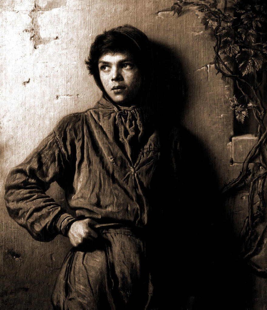 Detail of The Savoyard boy by Eastman Johnson