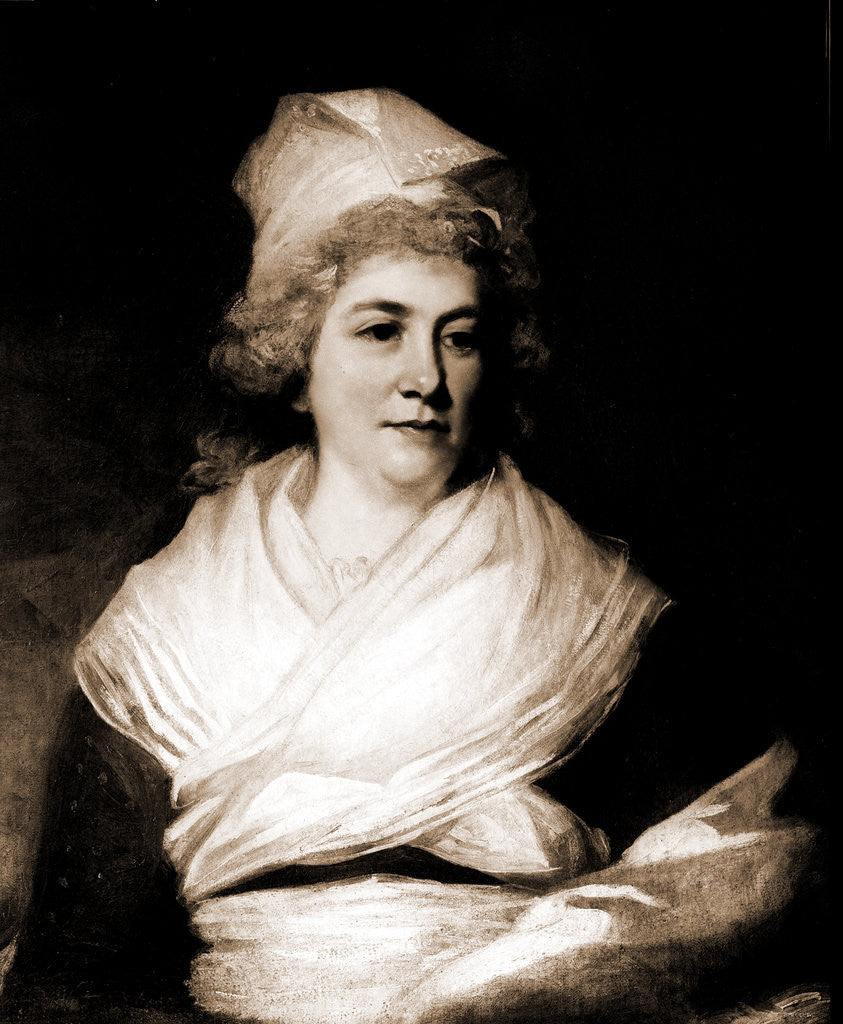 Detail of Sarah Franklin Bache, head and shoulders portrait by John Hoppner