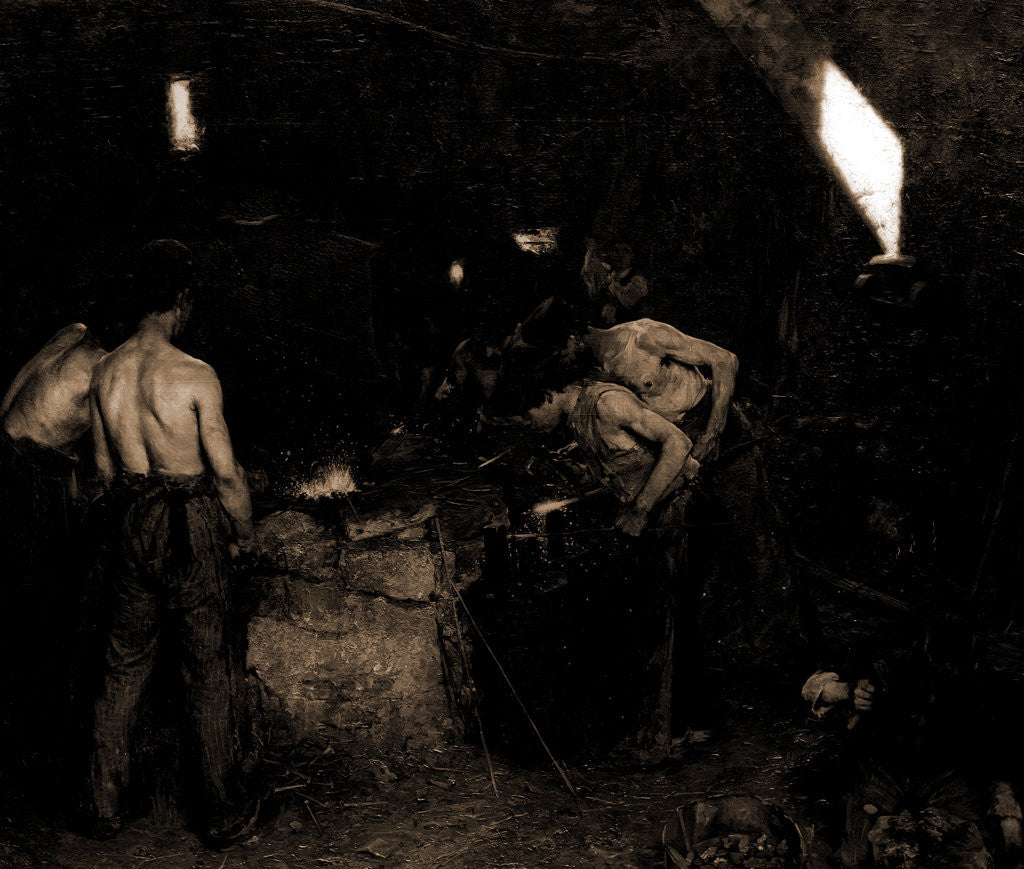 Detail of The nailmakers by Oscar Bjorck