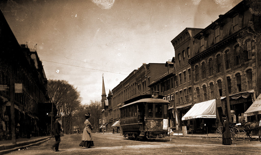 Detail of Main St, looking south, Brattleboro by Anonymous