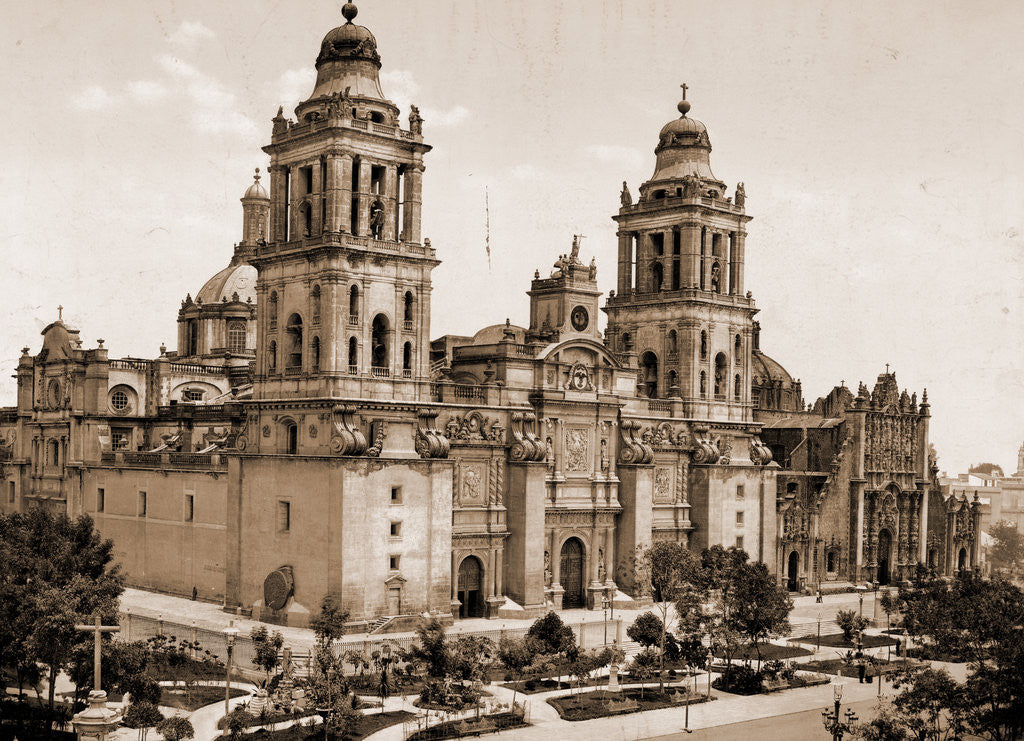Detail of Mexico, the Cathedral, City of Mexico by William Henry Jackson