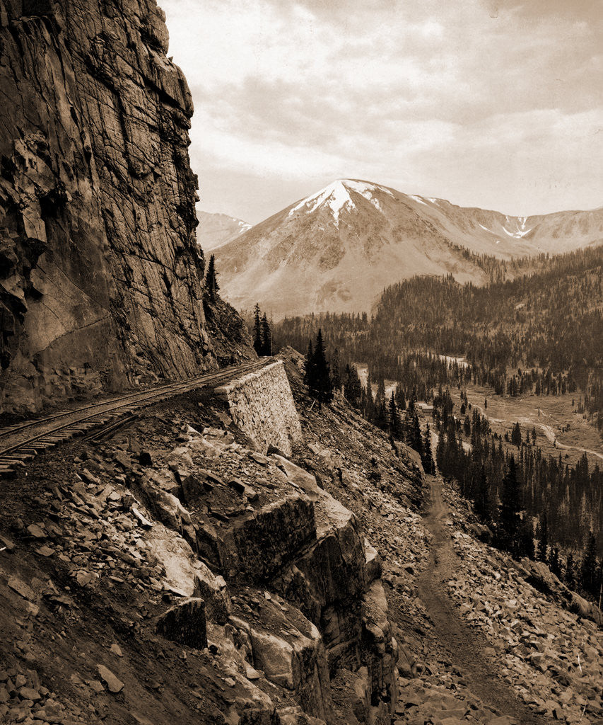 Detail of The palisades, Alpine Pass, Colorado by William Henry Jackson