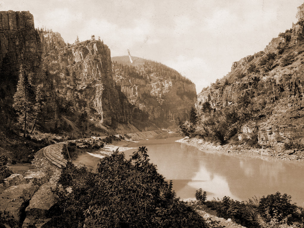 Detail of Canyon of Eagle River, west entrance, Colorado, Jackson, William Henry, 1843-1942, Canyons, Rivers, United States, Colorado, Eagle River, 1899, Echo Cliffs, Grand River Canon, Colorado by William Henry Jackson