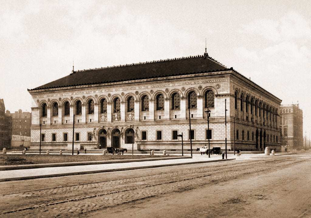 Detail of The Public Library of the city of Boston, Boston Public Library by Anonymous