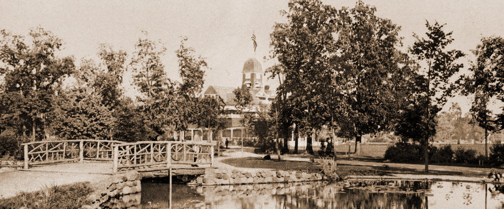 Detail of Casino from the lily pond, Belle Isle Park by Anonymous