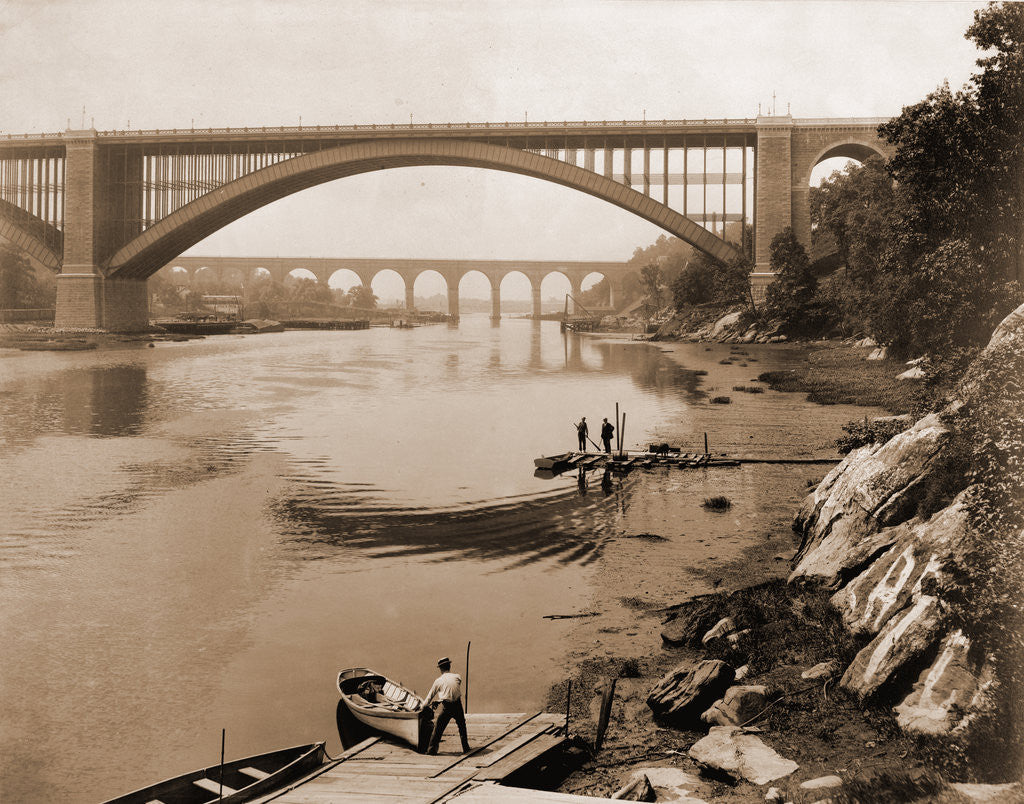 Detail of High Bridge & Washington Bridge, Harlem River by William Henry Jackson