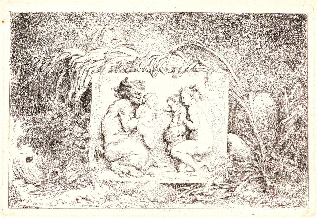 Detail of Nymph Astride a Satyr, 1763 by Jean-Honoré Fragonard