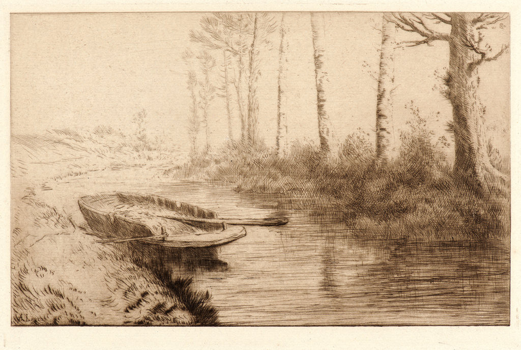 Detail of The Canal, Morning Light (Le Canal, effet du matin) by Alphonse Legros