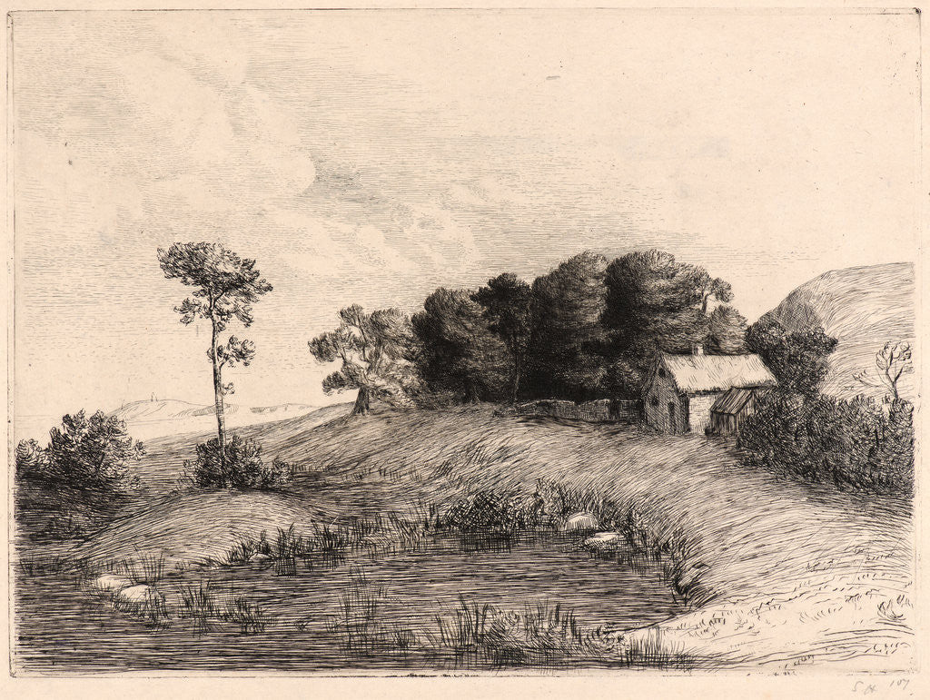 Detail of Le Paysage à la Mare by Alphonse Legros