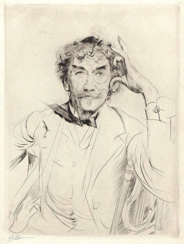 Detail of Portrait of James McNeill Whistler, 1897 by Paul César Helleu