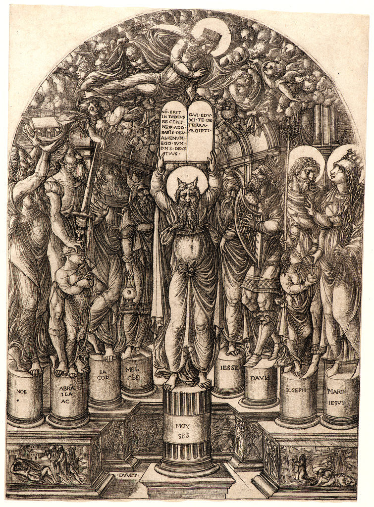 Detail of Moses Receiving the Two Tables of Law, 16th century by Jean Duvet