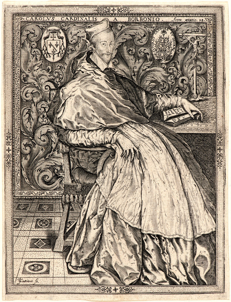 Detail of Cardinal Charles de Bourbon-Condé, 1551 by Jean de Gourmont the Younger