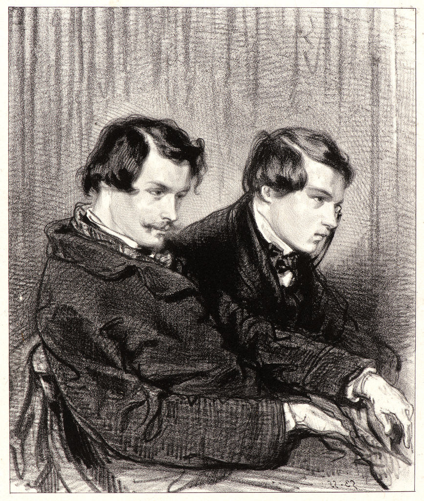 Detail of Messieurs du Feuilleton, 19th century by Paul Gavarni