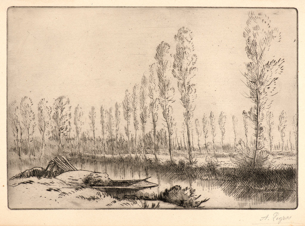 Detail of Près d'Amiens: Les Tourbières by Alphonse Legros