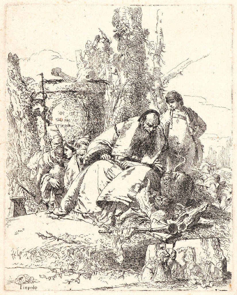 Detail of Seated Magician (Le Magician Assis et Observant des Cranes), 1737 by Giovanni Battista Tiepolo
