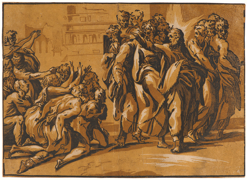 Detail of Christ Healing the Lepers, ca. 1530-1540 by Giuseppe Nicola Rossigliani
