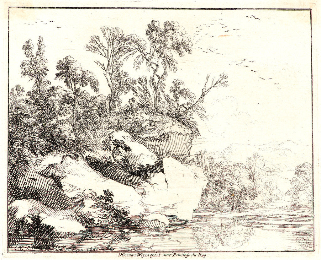 Detail of The Covered Rocks (Les Rochers Couverts), 1640 by Laurent de La Hyre
