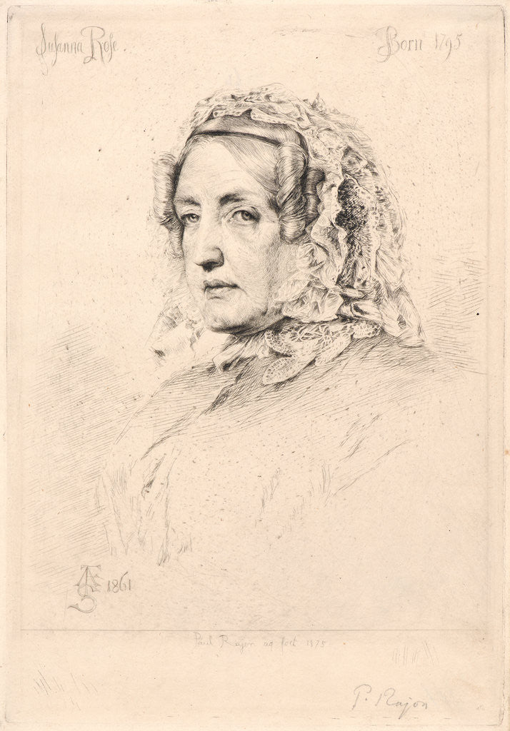 Detail of Madame Suzanne Rose, 1861 by Paul-Adolphe Rajon