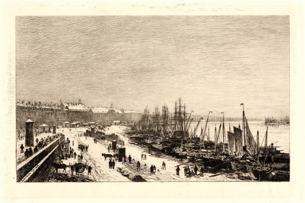 Detail of Bordeaux—Effects of Snow (Bordeaux—Effet de Neige), 1869 by Maxime Lalanne