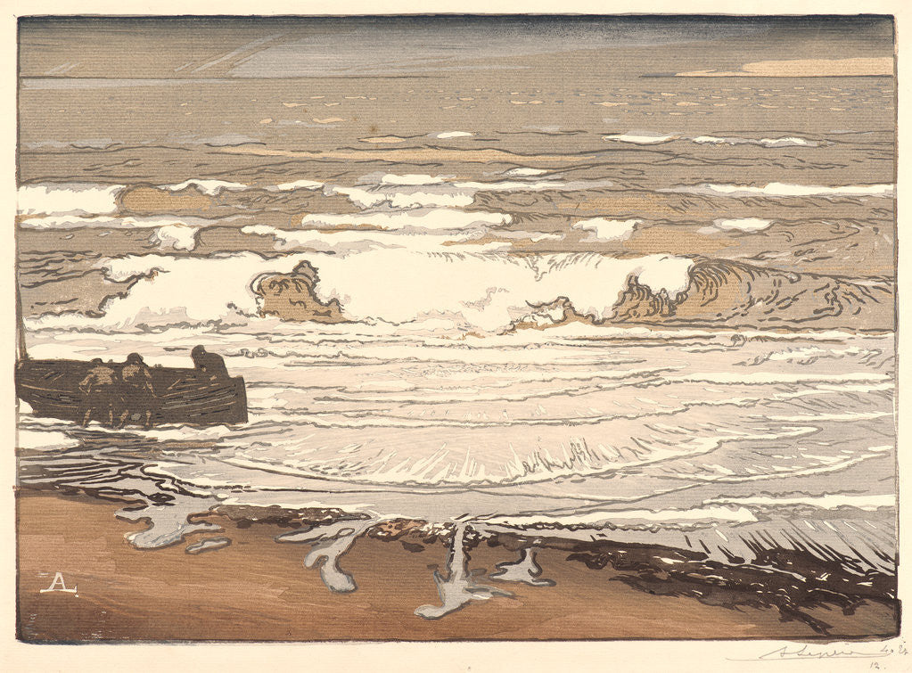 Detail of Les Larmes deferlent, Marée de Septembre, 1901, 1901 by Auguste Louis Lepère