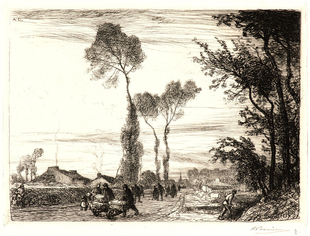 Detail of Retour du Marche de St. Jean 1910, ca. 1910-1918 by Auguste Louis Lepère