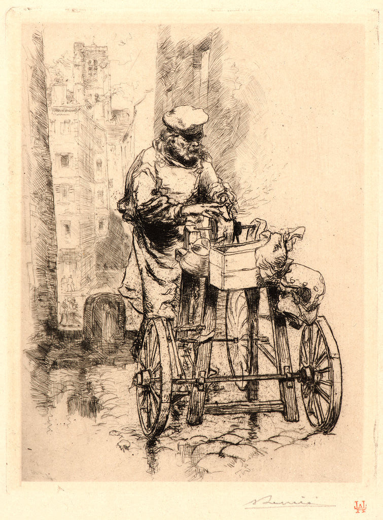 Detail of The Knife Grinder (Le Rémouler), 1889 by Auguste Louis Lepère