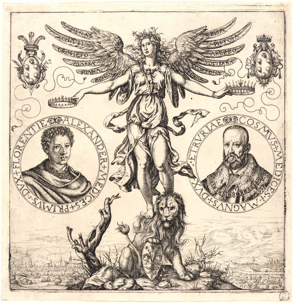 Detail of Alessandro de Medici and Grand Duke Cosimo I de Medici of Tuscany, 16th century by Martino Rota