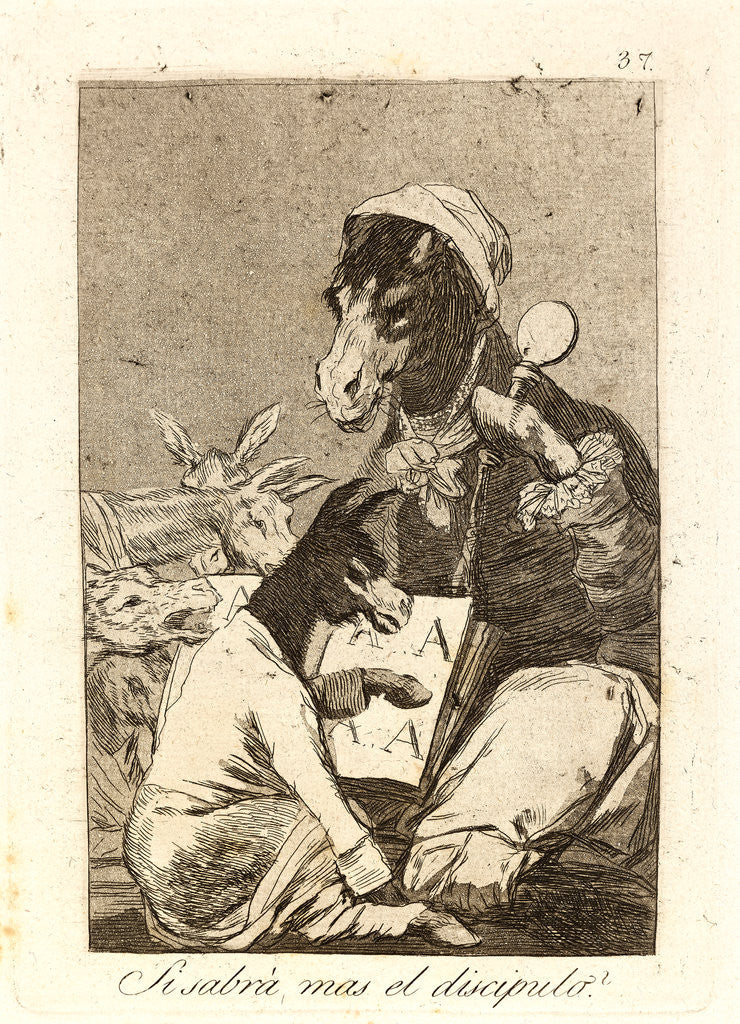 Detail of Si sabrá mas el discipulo? (Might not the pupil know more?), 1796-1797 by Francisco de Goya