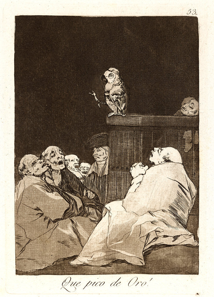 Detail of Que pico de Oro! (What a golden beak!), 1796-1797 by Francisco de Goya