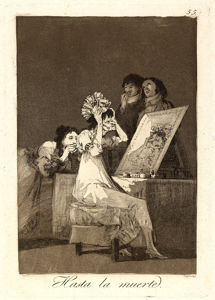Detail of Hasta la muerte. (Until death.), 1796-1797 by Francisco de Goya