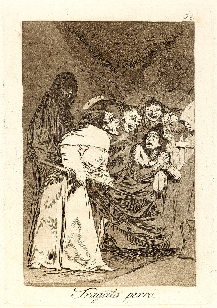 Detail of Tragala perro. (Swallow it, dog.), 1796-1797 by Francisco de Goya