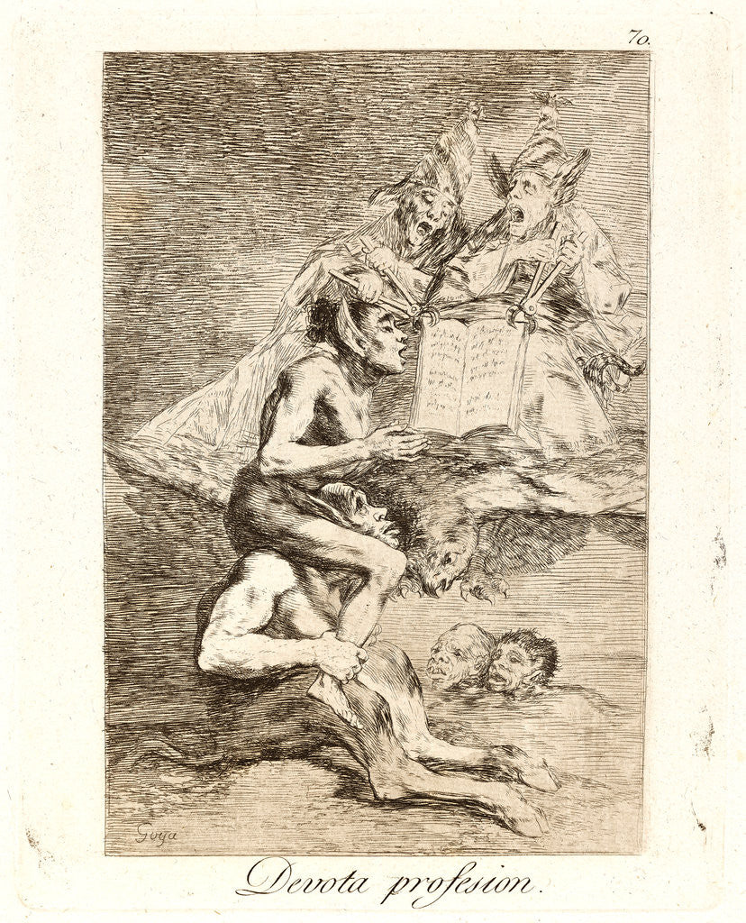 Detail of Devota profesion. (Devout profession.), 1796-1797 by Francisco de Goya